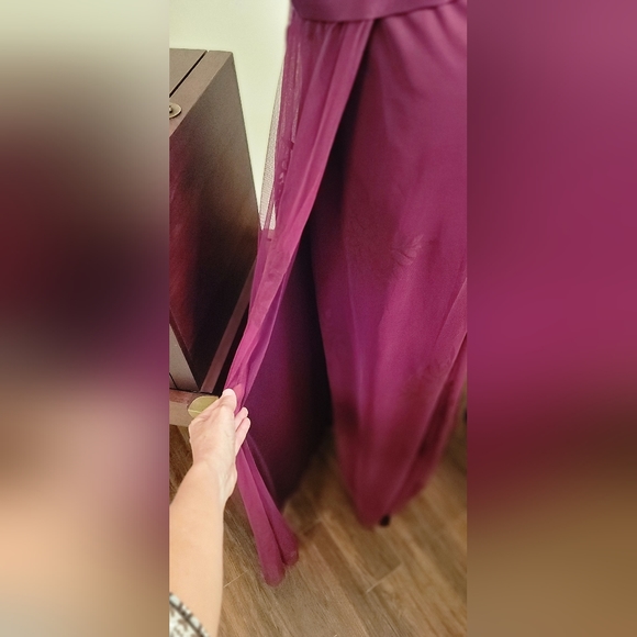 GALINA SIGNATURE || Burgandy Wine Half Wrap Formal Gown - Women's Sz 14 - Picture 14 of 16